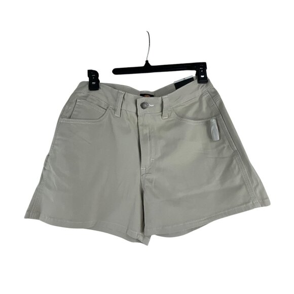 Dickies NWT Womens Chino Work Shorts Size 27 Light Khaki High Rise Casual - Picture 1 of 5